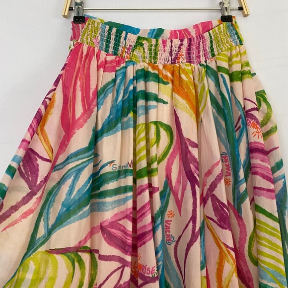 Her Destiny Tropical Volume Maxi Skirt Women M Rainbow Resortwear Paradise NWT - Picture 4 of 15
